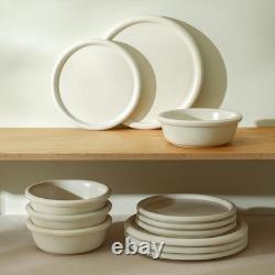 Capri 12-Piece Dinnerware Set Stoneware, White