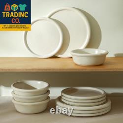 Capri 12-Piece Dinnerware Set Stoneware, White