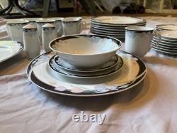Caraval by Excel Floral Rim Dinner Set Plates Bowls Cups & Serving Platter