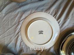 Caraval by Excel Floral Rim Dinner Set Plates Bowls Cups & Serving Platter