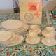 Carico China Dinner Set White Roses MPN 7953 Plates Cups Saucers, Wine Glasses