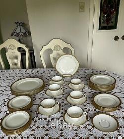 Cauldon England-dinnerware Set-antique Porcelain Est 1774-g0ld Trim- Beautiful