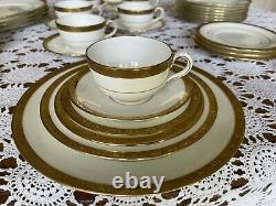 Cauldon England-dinnerware Set-antique Porcelain Est 1774-g0ld Trim- Beautiful