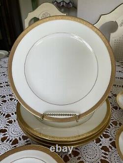 Cauldon England-dinnerware Set-antique Porcelain Est 1774-g0ld Trim- Beautiful