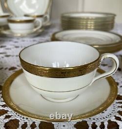 Cauldon England-dinnerware Set-antique Porcelain Est 1774-g0ld Trim- Beautiful