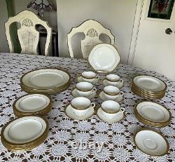 Cauldon England-dinnerware Set-antique Porcelain Est 1774-g0ld Trim- Beautiful