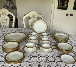 Cauldon England-dinnerware Set-antique Porcelain Est 1774-g0ld Trim- Beautiful