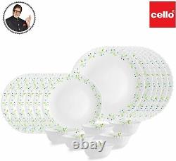 Cello Opalware Dazzle Tropical Lagoon Dinner Service Set 18PCs White Dinnerware