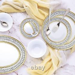 Cello Opalware Dinner Set, 33 Pcs Opal Glass Dinner Set for 6