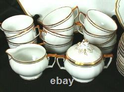 Ceralene A Raynaud Limoges LOUIS XV GOLD 113 Pc Dinnerware Set 9 Pc Place For 12