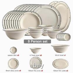 Ceramic Dinner Plates Dishes And Bowls Set Dinnerware Matte For Restaurant Party
