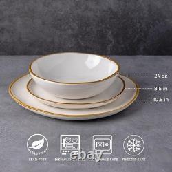 Ceramic Dinnerware Set Reactive Glaze Plates Bowls Dishwasher Microwave Safe New