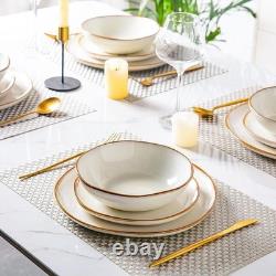 Ceramic Dinnerware Set Reactive Glaze Plates Bowls Dishwasher Microwave Safe New Ceramic Dinnerware Set Reactive Glaze Plates Bowls Dishwasher Microwave Safe New