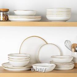 Ceramic Dinnerware Set Reactive Glaze Plates Bowls Dishwasher Microwave Safe New