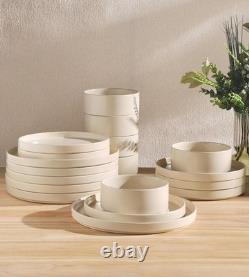 Ceramic Dinnerware Set for 6 18 Pieces Plates Bowls Durable Safe Microwave
