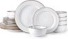 Ceramic Dinnerware Sets, Embossed Elegant Stoneware Plates and Bowls Sets, House