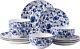 Ceramic Dinnerware Sets Gift Blue White Highly Durable Crack Resistant4 (12pc)