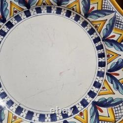 Ceramiche Casola Dinnerware Set Of 7 One Size White Yellow Blue Hand Painted