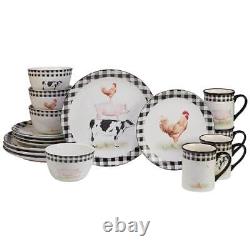 Certified International Dinnerware Set 16-Pcs Earthenware Modern Assorted Colors