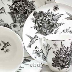 Charlton Home Vartavar Fine Bone China 16-pc Dinnerware Set Florals Hummingbirds