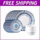 Charming 18-Piece Vitrelle Dinnerware with Seaside Tile Pattern Service for 6#