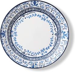 Charming 18-Piece Vitrelle Dinnerware with Seaside Tile Pattern Service for 6#
