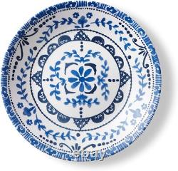 Charming 18-Piece Vitrelle Dinnerware with Seaside Tile Pattern Service for 6#