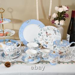 Charming Vintage Floral Bone China Dinnerware Set for 2 8 Pieces