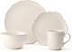 Chateau Cream 16-Piece Stoneware Dinnerware Set, Service for 4, Off White