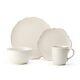 Chateau Cream 16-Piece Stoneware Dinnerware Set, Service for 4, Off White