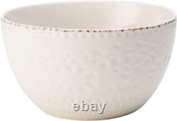 Chateau Cream 16-Piece Stoneware Dinnerware Set, Service for 4, Off White