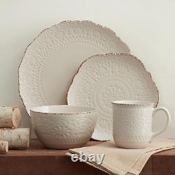 Chateau Cream 16-Piece Stoneware Dinnerware Set, Service for 4, off White