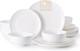 Chic 18-Piece Bone China Dinnerware Set for 6, Microwave & Dishwasher Safe