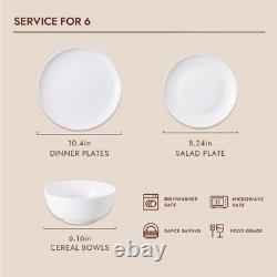 Chic 18-Piece Bone China Dinnerware Set for 6, Microwave & Dishwasher Safe