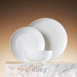 Chic 18-Piece Bone China Dinnerware Set for 6, Microwave & Dishwasher Safe