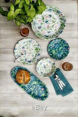 Chinoiserie Botanical Melamine Collection 12 Piece Dinnerware Set By Tarhong