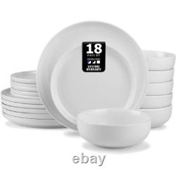 Chip & Scratch Resistant Nova Porcelain Dinnerware Set, Service for 6 White