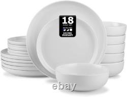 Chip & Scratch Resistant Nova Porcelain Dinnerware Set, Service for 6 White