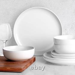 Chip & Scratch Resistant Nova Porcelain Dinnerware Set, Service for 6 White