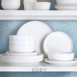 Chip & Scratch Resistant Nova Porcelain Dinnerware Set, Service for 6 White
