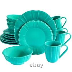 Chloe Turquoise 16 Piece Dinnerware Set By EuroCeramica