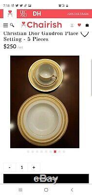 Christian Dior 5 Piece Place Setting White And Gold Gaudron