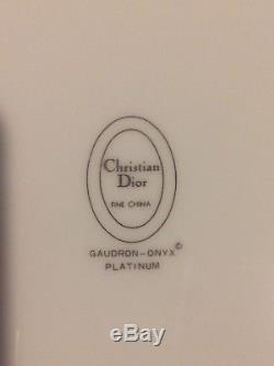 Christian Dior Gaudron Onyx Platinum fine china Setting For 12 Mint Condition