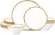 Christian Siriano Akoya Porcelain Dinnerware Set, 12-Piece Dish Set for 4, Pla
