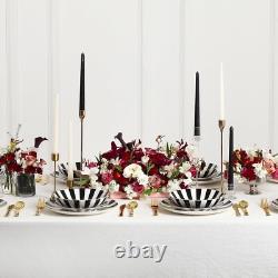 Christian Siriano Porcelain Dinnerware Set, 12-Piece Dish Set for 4, Pla