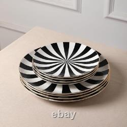 Christian Siriano Porcelain Dinnerware Set, 12-Piece Dish Set for 4, Pla
