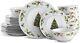 Christmas Day Dinnerware Set, Service For 8 Porcelain White Microwave Safe New