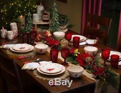 Christmas Dinnerware Serving Set 16Pcs Holiday Dishes Tableware for 4 Bowls Mugs