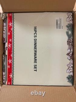 Christmas Dinnerware Set 16PCS Ceramic Plates Bowls Mugs Santa TL-DN02 NEW