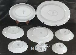 Christmas Fine China Table Setting For 7 Silver Sonata 3639 Dinnerware Rare